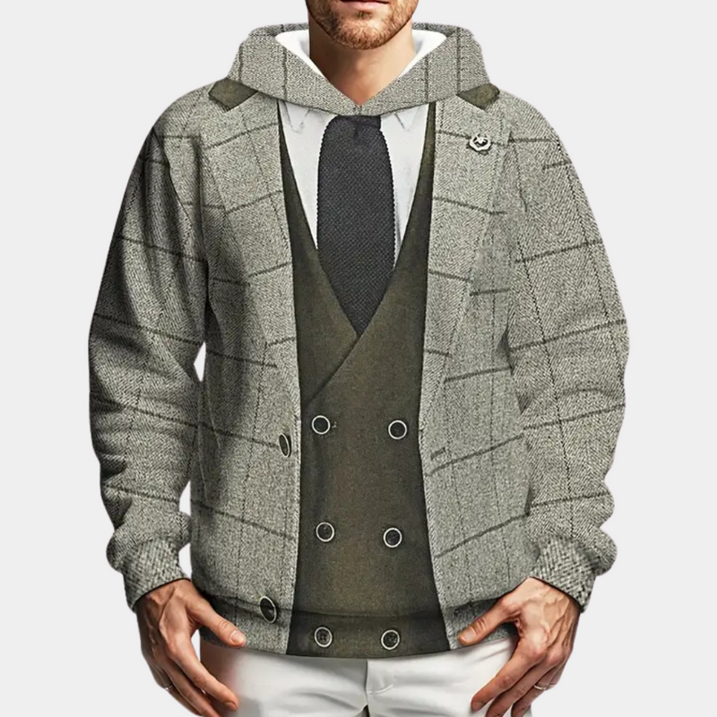 Veelzijdige Herenhoodie met Ruitpatroon - Lucian