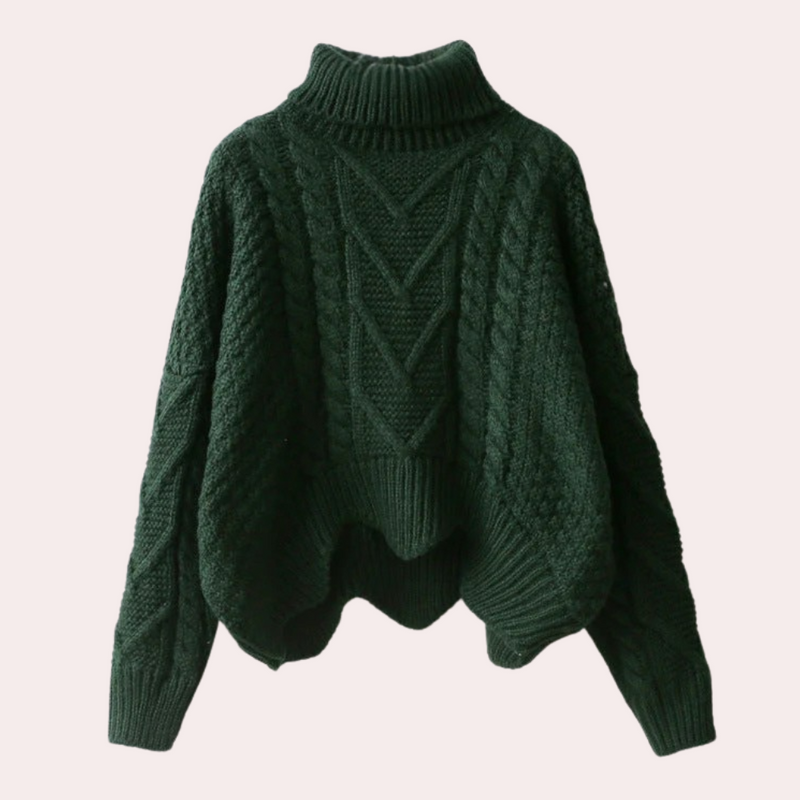 Stilvoller Gestrickter Rollkragenpullover für Damen - Lina