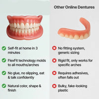 Vergelijking tussen deze prothese en een dunne, stugge online prothese, met voor- en nadelen in lijstjes ernaast. 8