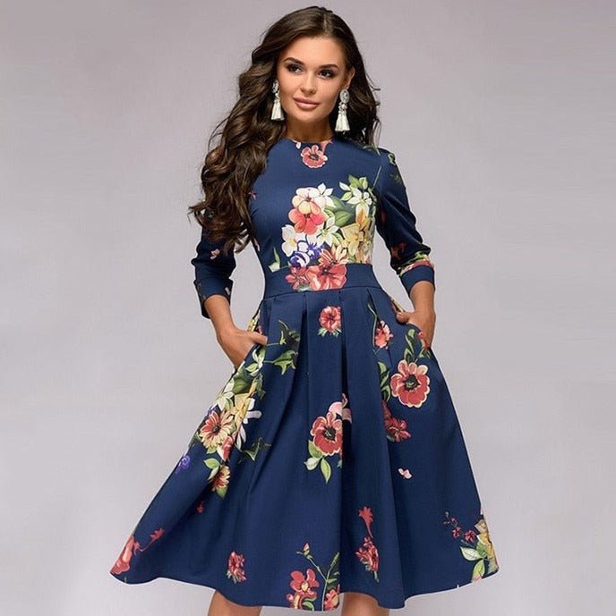 Retro Kleid mit Blumenmuster – Florina