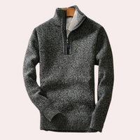 Shizley - Herrenpullover mit hohem Kragen und Reißverschluss