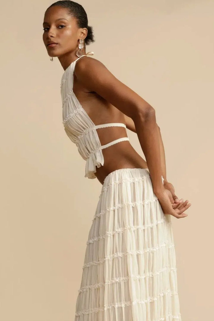 Rückenfreies Chiffon-Set – Calysta
