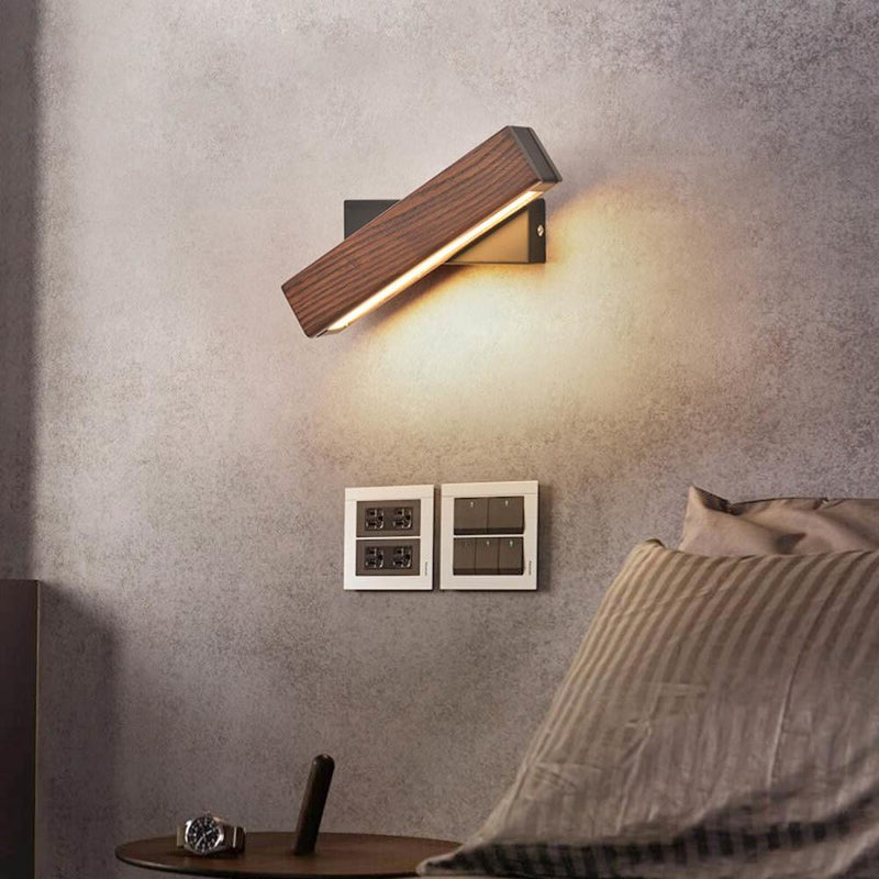 Houten LED-Wandlamp met Draaifunctie - Twilight Pivot