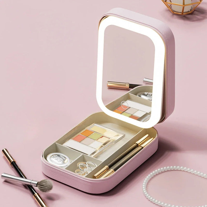 Compact Illuminated Makeup Organizer for On the Go - Liora