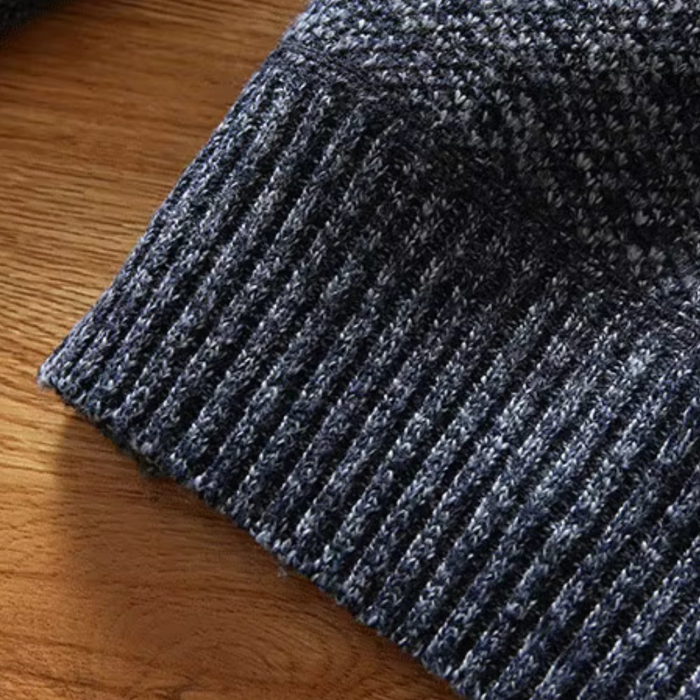 Shizley - Herrenpullover mit hohem Kragen und Reißverschluss