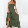 Off-Shoulder Maxi-Kleid mit Spitzen-Details – Isaline
