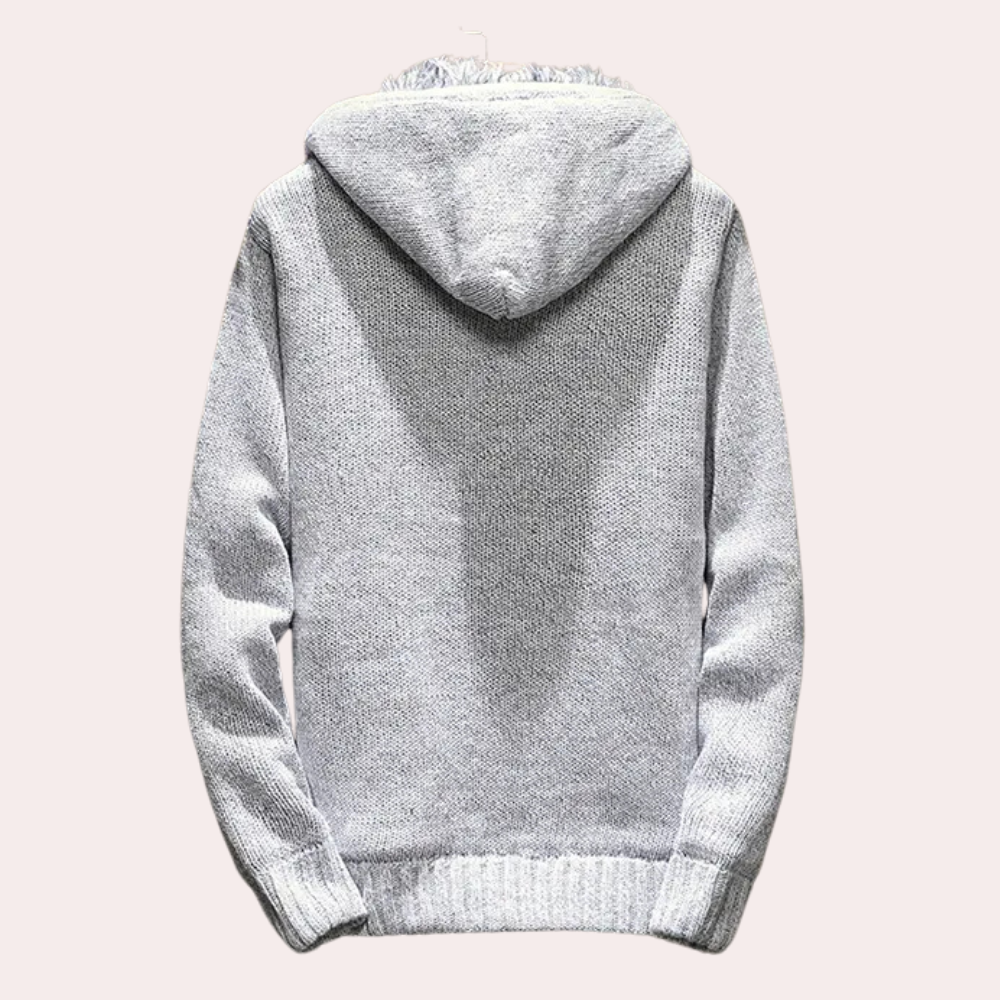 Klassische Gestrickte Kapuzenjacke für Herren - Milan