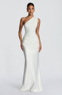 Abbey One-Shoulder Satin Maxi Dress 22