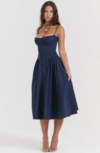 Stilvolles Sommerkleid mit Spaghettiträgern und Taillenkorsett - Mira