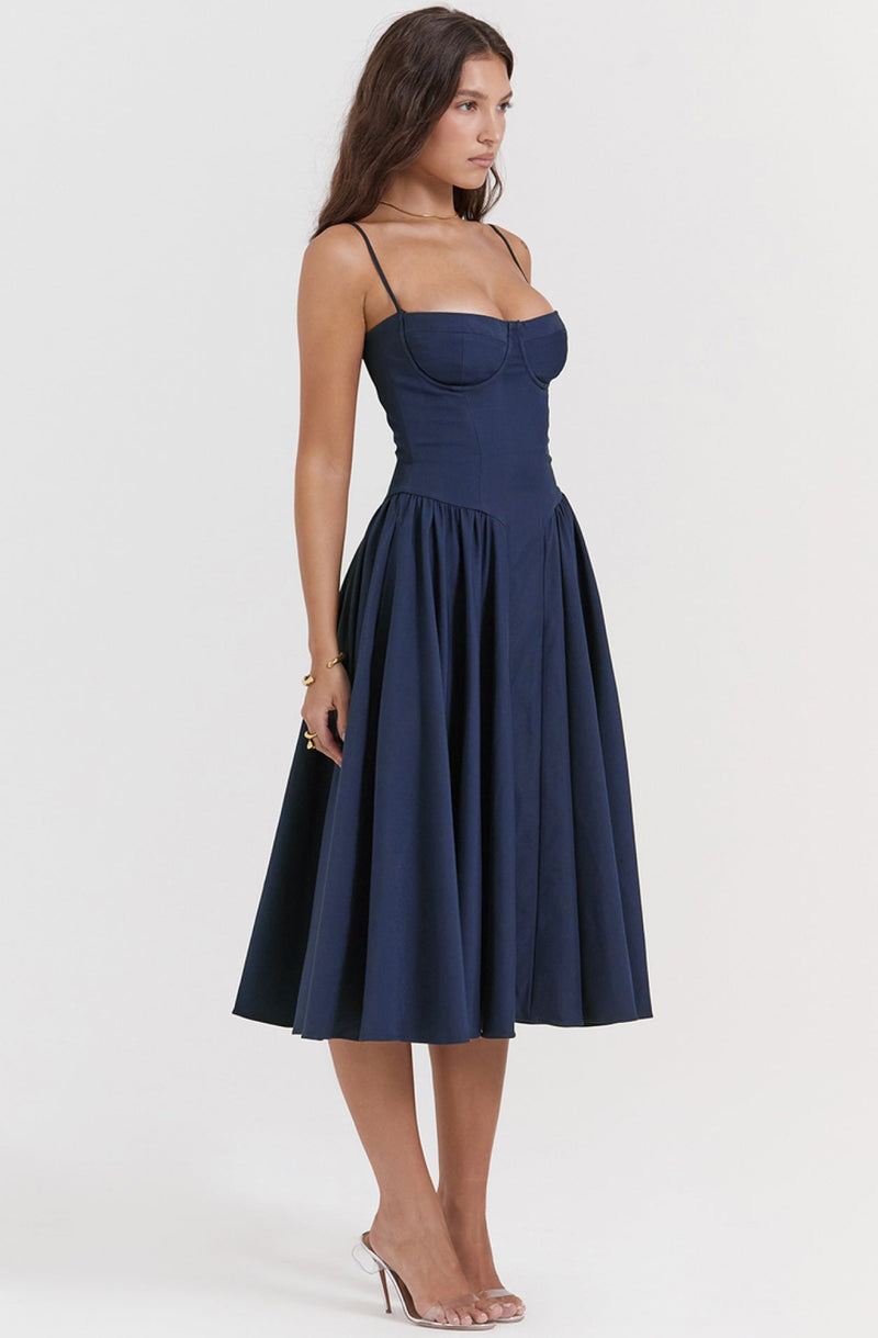 Stilvolles Sommerkleid mit Spaghettiträgern und Taillenkorsett - Mira