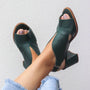 Damen Ledersandalen mit Absatz und bequemem Fußbett – Selina