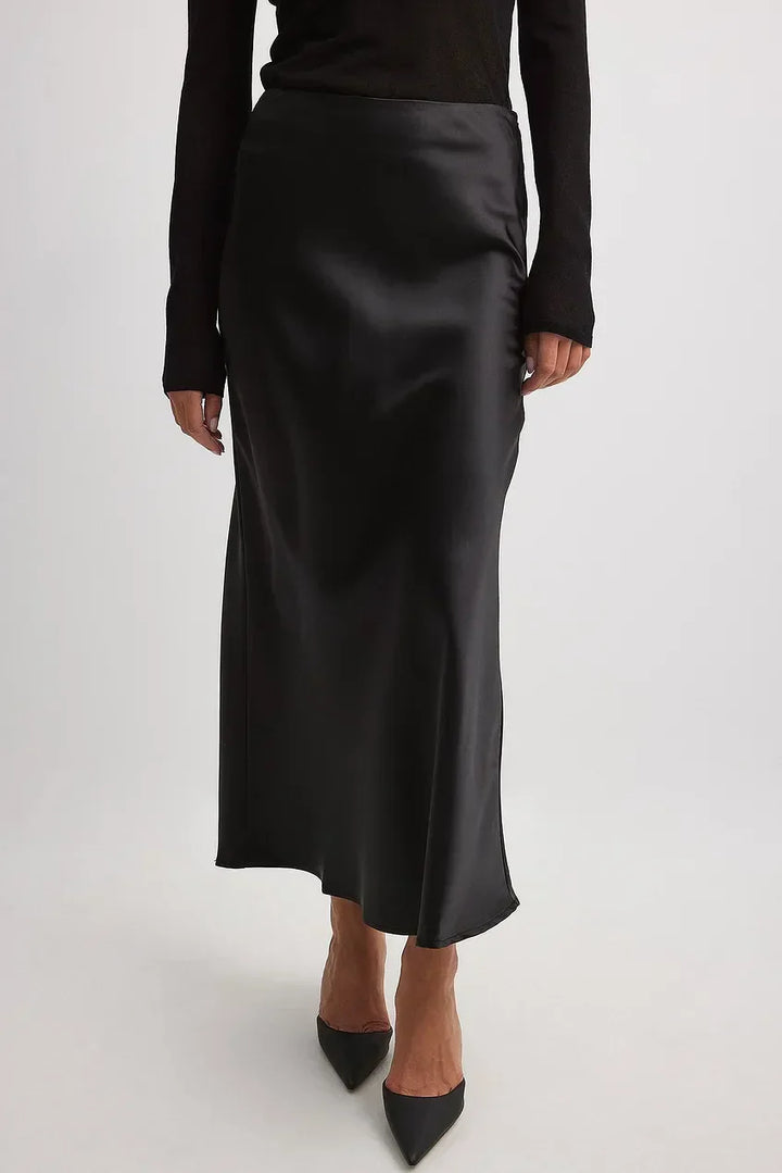 Satinrock mit hoher Taille – Elena