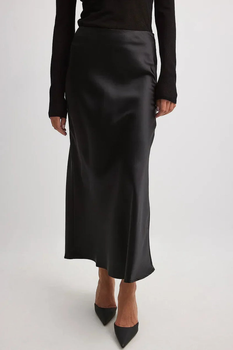 Satinrock mit hoher Taille – Elena