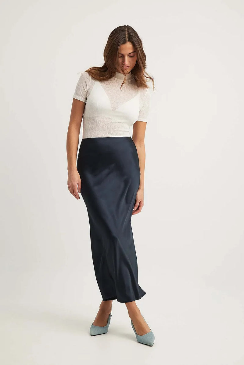 Satinrock mit hoher Taille – Elena