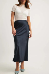 Satinrock mit hoher Taille – Elena