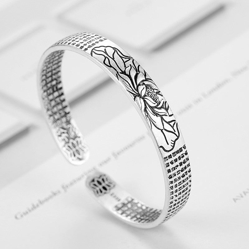 Silver Serenity Lotus bracelet