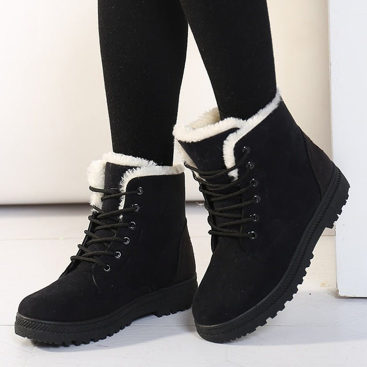 Warm Gefütterte Damen Winterstiefel mit Schnürung - Eliza Fur Boot