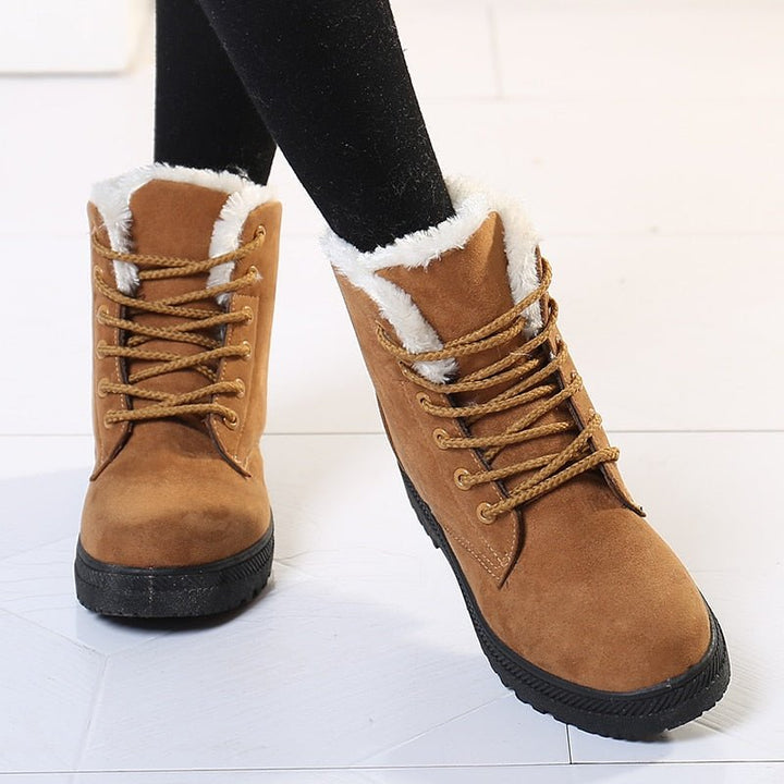 Warm Gefütterte Damen Winterstiefel mit Schnürung - Eliza Fur Boot