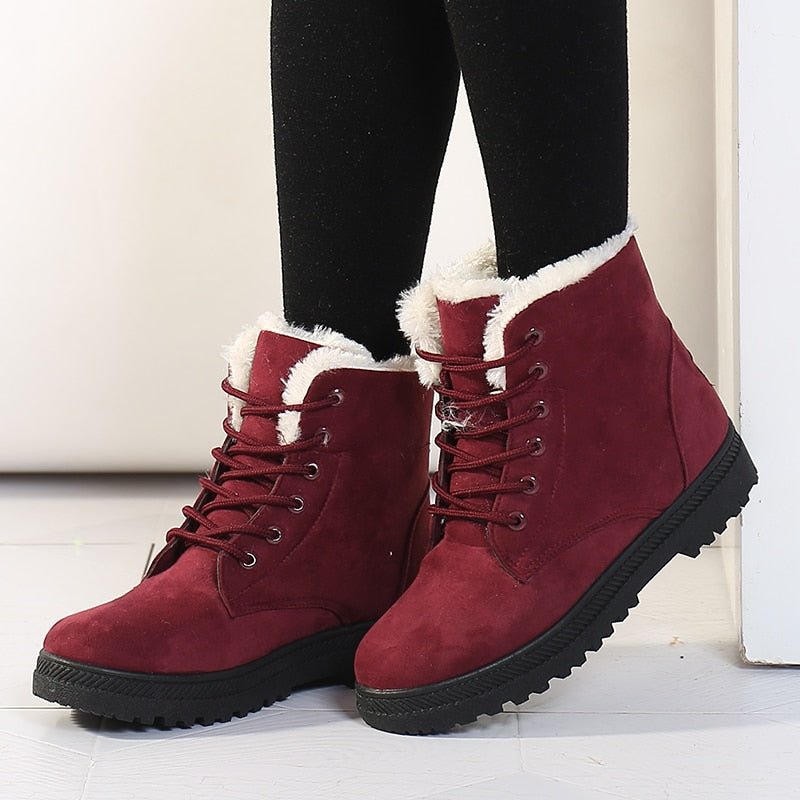 Warm Gefütterte Damen Winterstiefel mit Schnürung - Eliza Fur Boot