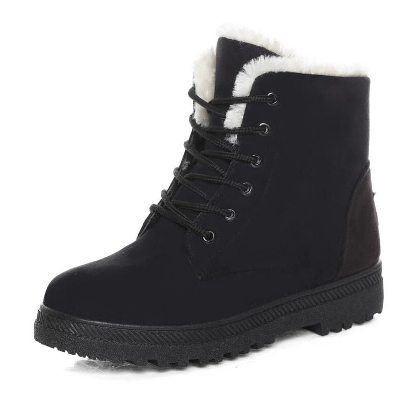 Warm Gefütterte Damen Winterstiefel mit Schnürung - Eliza Fur Boot