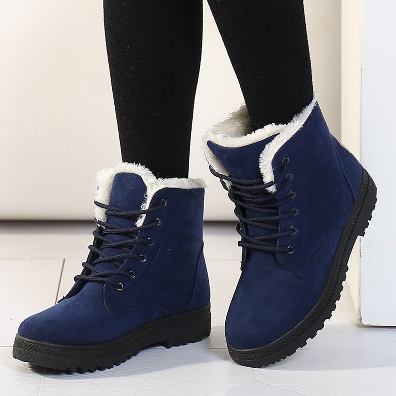 Warm Gefütterte Damen Winterstiefel mit Schnürung - Eliza Fur Boot