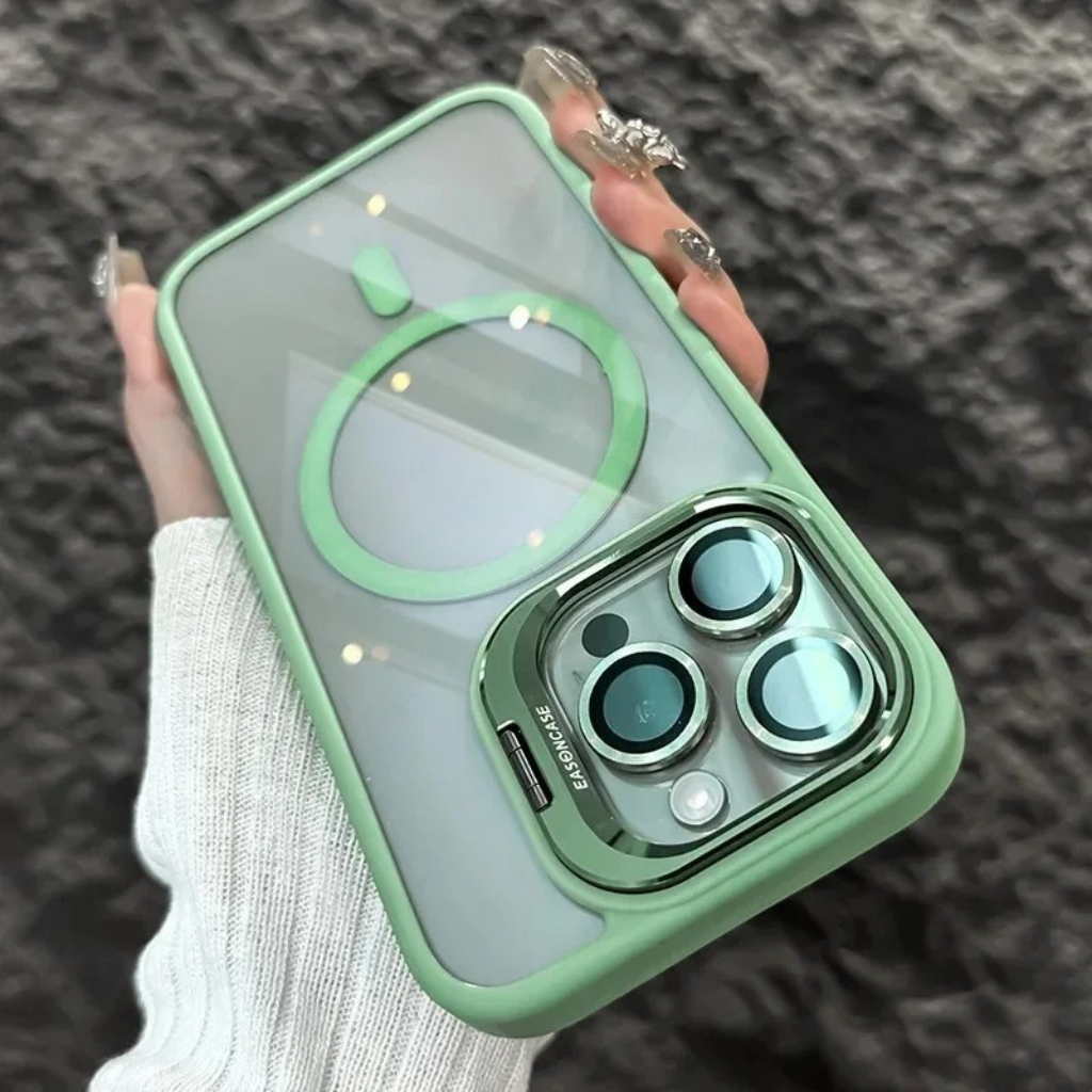 Schokbestendige Magnetische Telefoonhoes met Glaslensbescherming en Houder