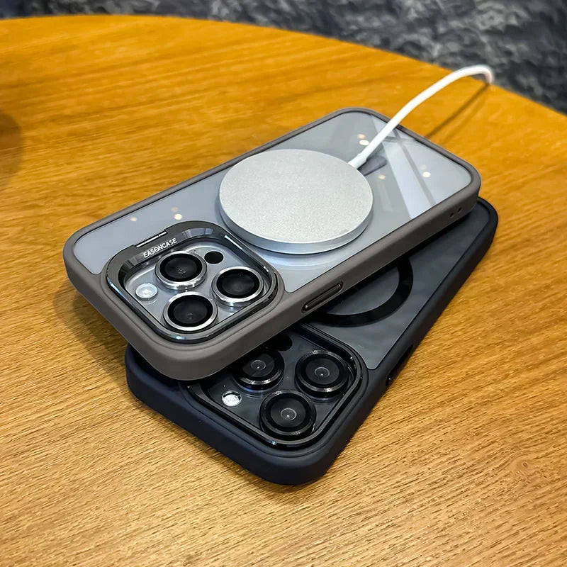 Schokbestendige Magnetische Telefoonhoes met Glaslensbescherming en Houder