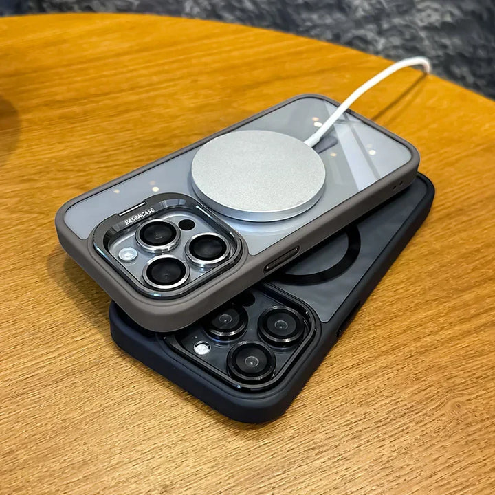 Schokbestendige Magnetische Telefoonhoes met Glaslensbescherming en Houder