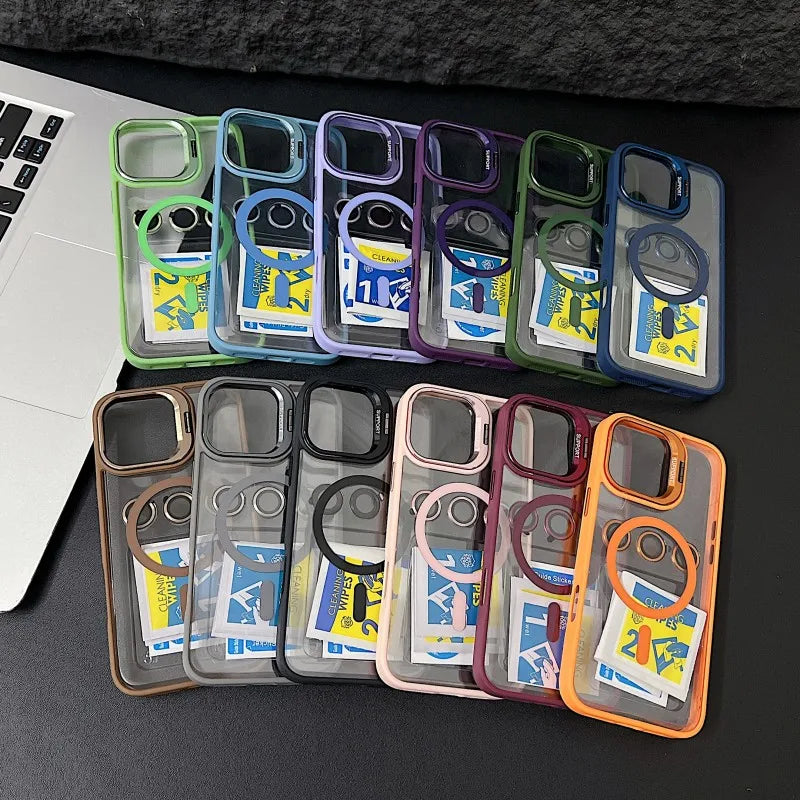 Schokbestendige Magnetische Telefoonhoes met Glaslensbescherming en Houder