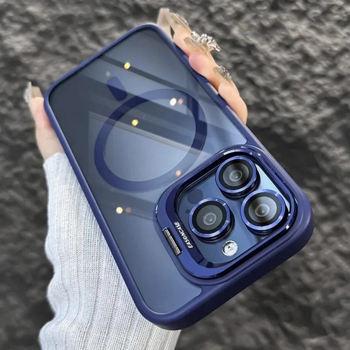 Schokbestendige Magnetische Telefoonhoes met Glaslensbescherming en Houder