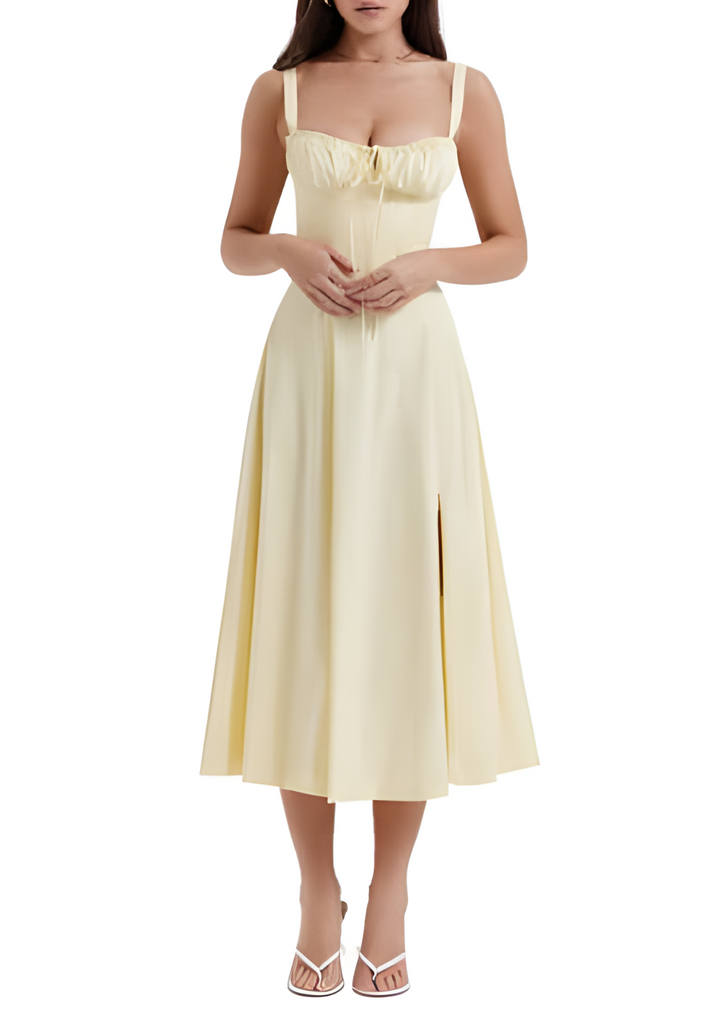 Geblümtes Maxikleid mit Taillierung - Fleur