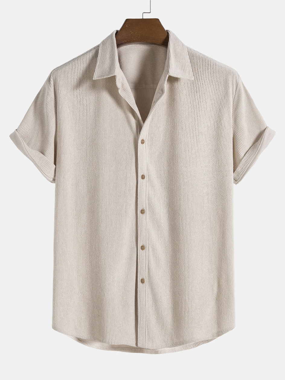 Stijlvolle heren zomer-set met shirt en corduroy shorts - SommerKern