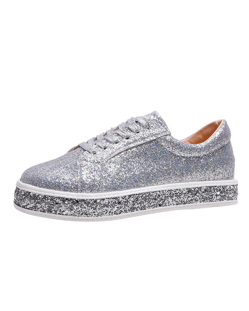 Stilvolle Plateau-Glitzer-Damensneaker - Sienna