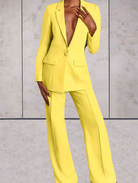 Zweiteiliges Business Damen Set mit Blazer & Weitem Hose – Emilia