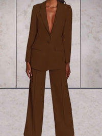 Zweiteiliges Business Damen Set mit Blazer & Weitem Hose – Emilia