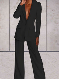 Zweiteiliges Business Damen Set mit Blazer & Weitem Hose – Emilia