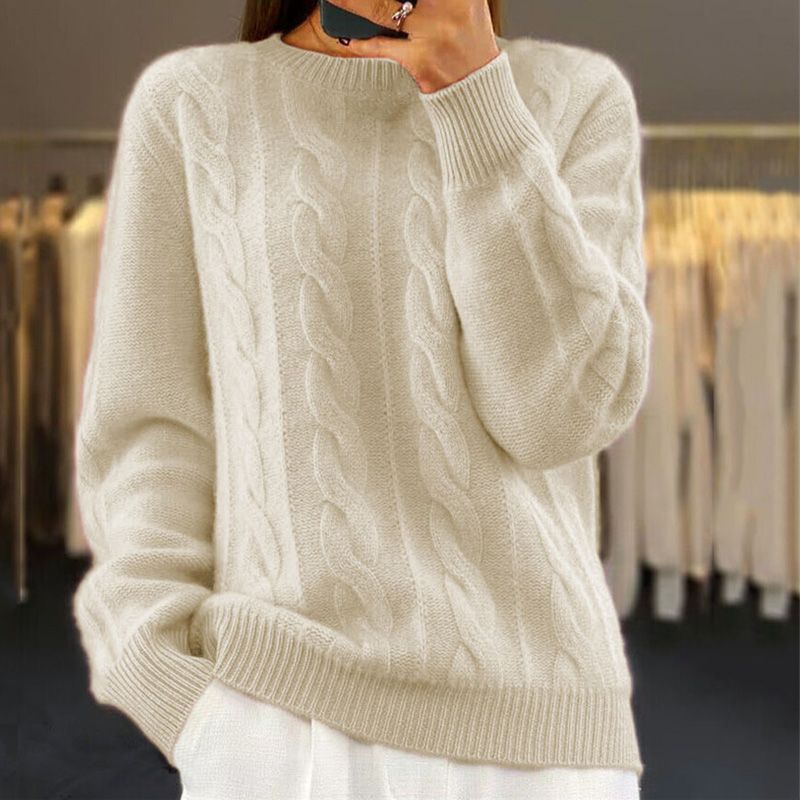 Warmer Gestrickter Damenpullover - Bella