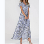 Maxikleid mit Schmetterlingsärmeln und Blumenmuster - Miranda