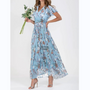Maxikleid mit Schmetterlingsärmeln und Blumenmuster - Miranda