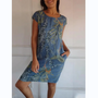 Sommerkleid mit Rundhalsausschnitt & Blumenmuster – Elvira