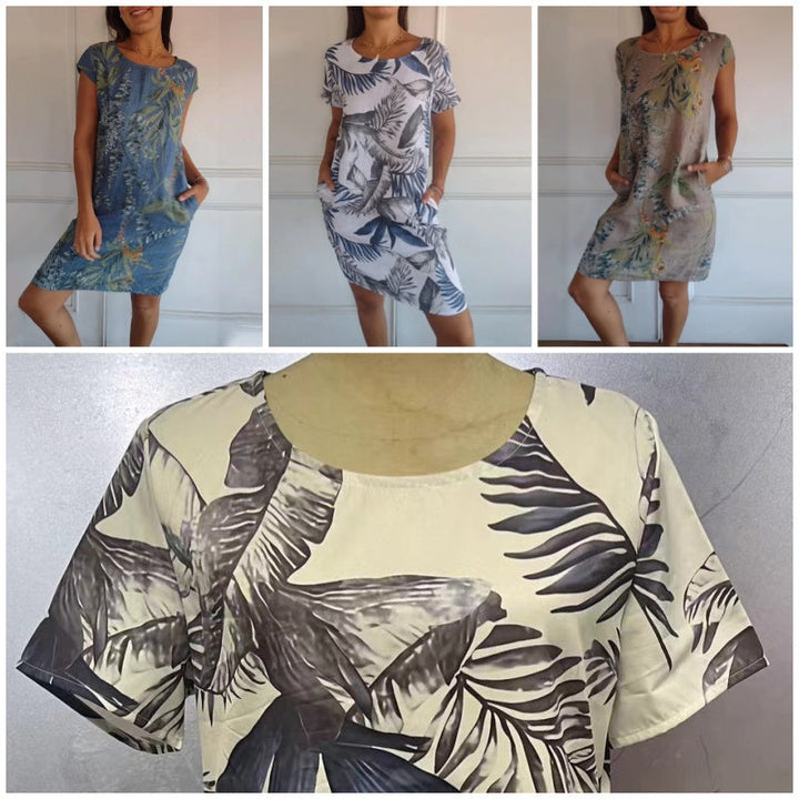Zomerjurk met Ronde Hals & Bloemenprint – Elvira
