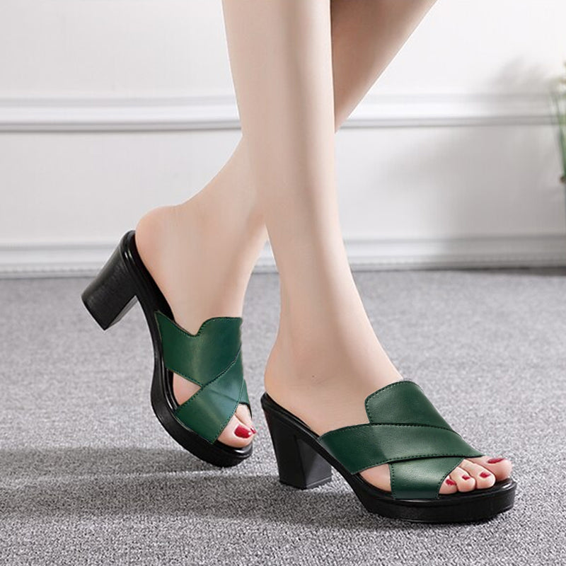 Fashionable Platform Sandals with Block Heel - Valeria