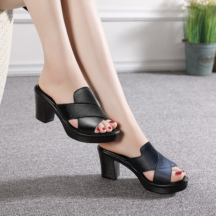 Fashionable Platform Sandals with Block Heel - Valeria