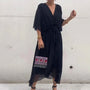 Locker fallendes Maxikleid mit V-Ausschnitt – Elara