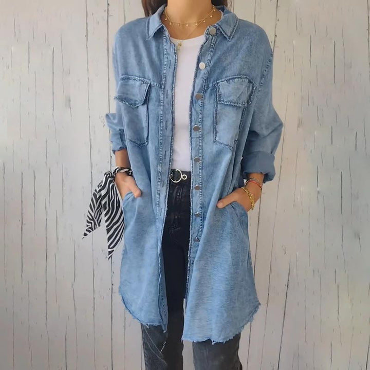 Bequemes Fake-Denim Hemd - Sophie