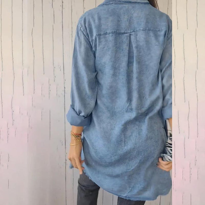 Bequemes Fake-Denim Hemd - Sophie
