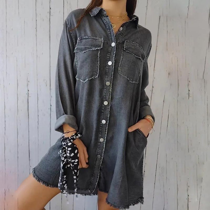 Bequemes Fake-Denim Hemd - Sophie