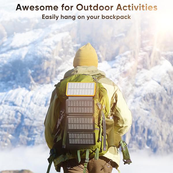 Solar power bank with 4 panels and 3 USB ports – SunCore