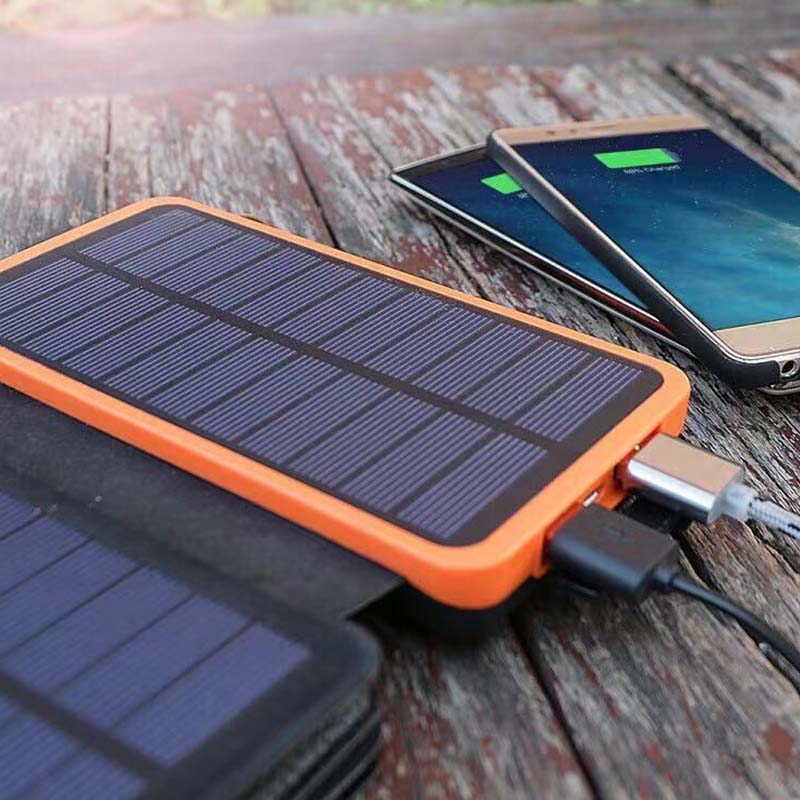Solar power bank with 4 panels and 3 USB ports – SunCore