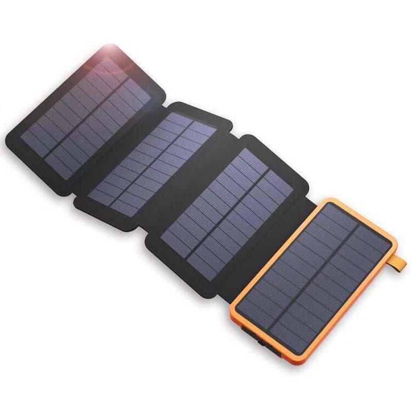 Solar power bank with 4 panels and 3 USB ports – SunCore